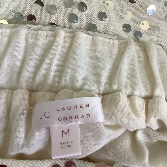 LC Lauren Conrad Sequined Mini Lined Toole Skirt Size M Side Zip - Picture 6 of 7